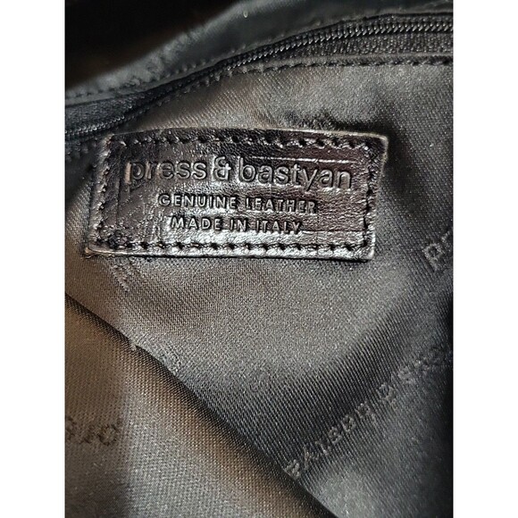 Vtg Press & Bastyan Italian Leather suede Dark Brown Tote Bag Large Rare EUC - Picture 12 of 16